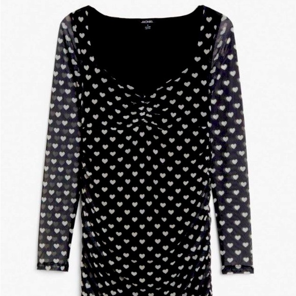 Monki sheer heart midi dress - Picture 1 of 4